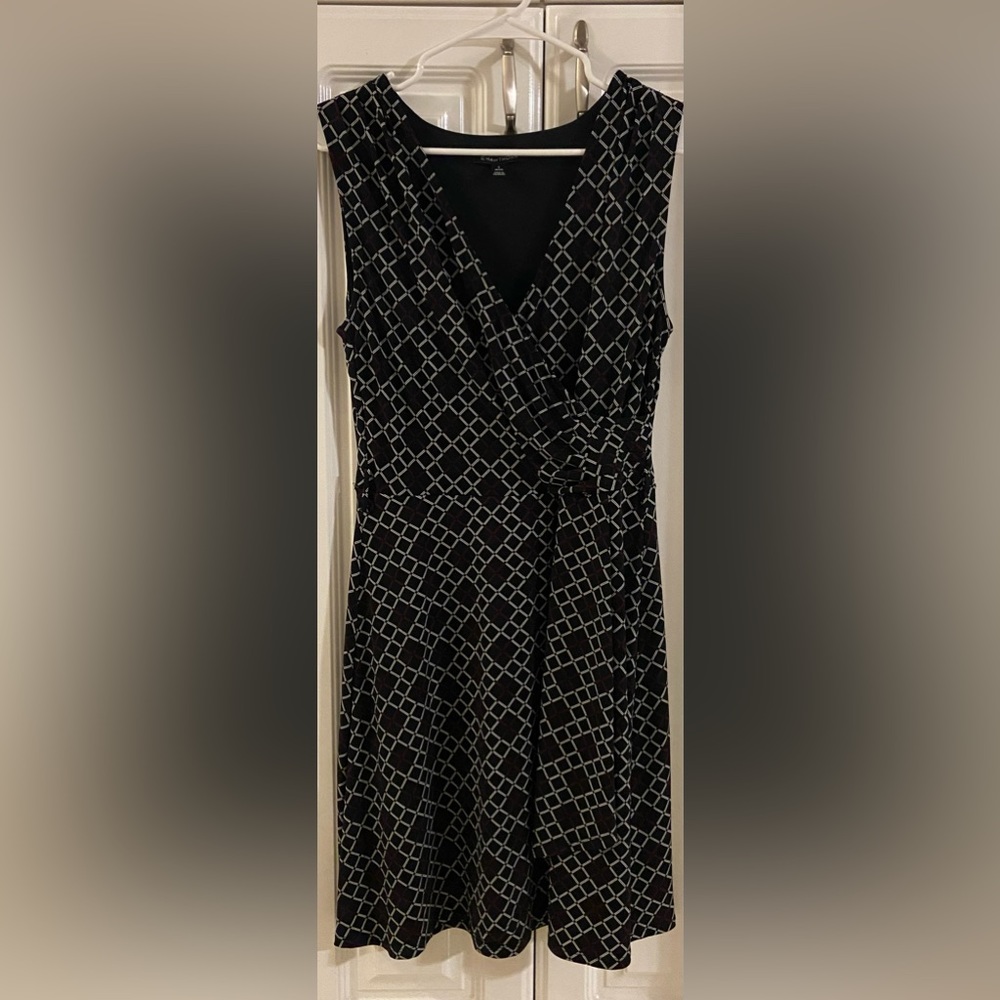 Petite large stretchy wrap dress with tied waist